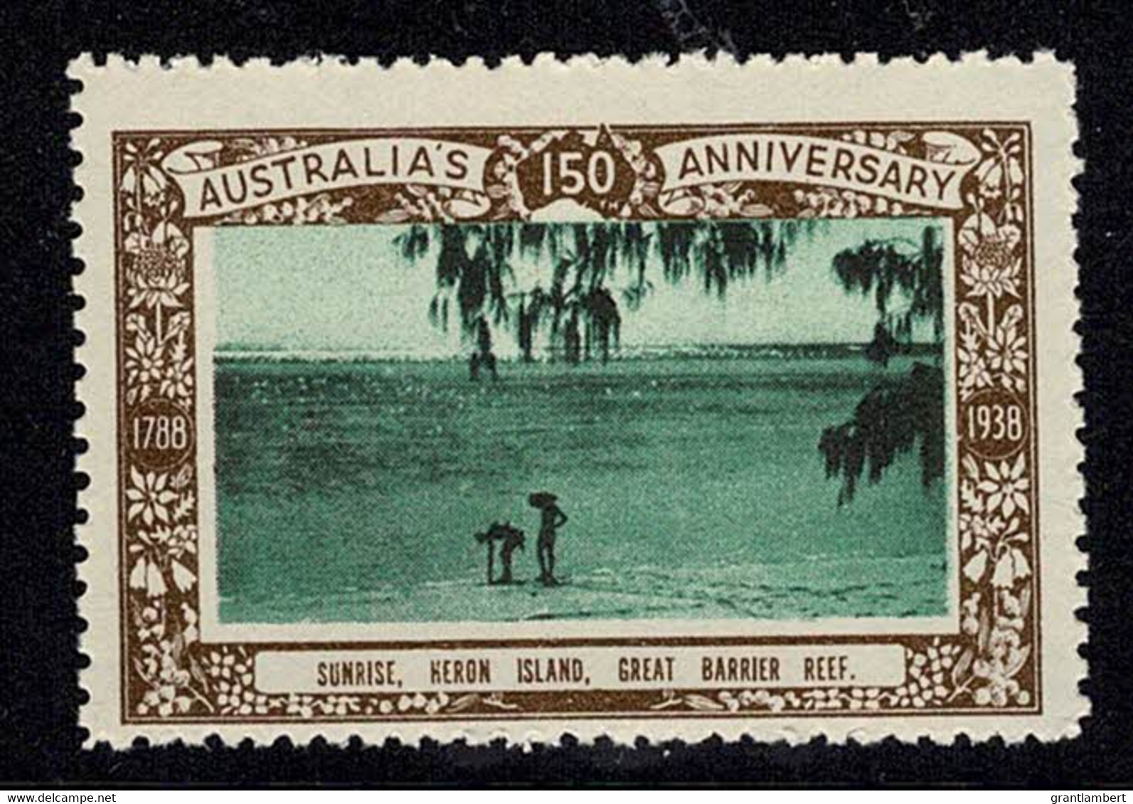 Australia 1938 Sunrise, Heron Island, Great Barrier Reef - NSW 150th Anniversary Cinderella MNH - Werbemarken, Vignetten