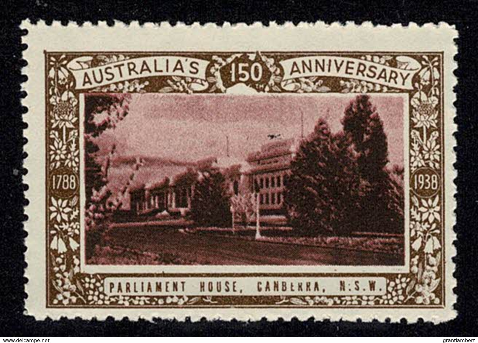 Australia 1938 Parliament House, Canberra - NSW 150th Anniversary Cinderella MNH - Cinderellas