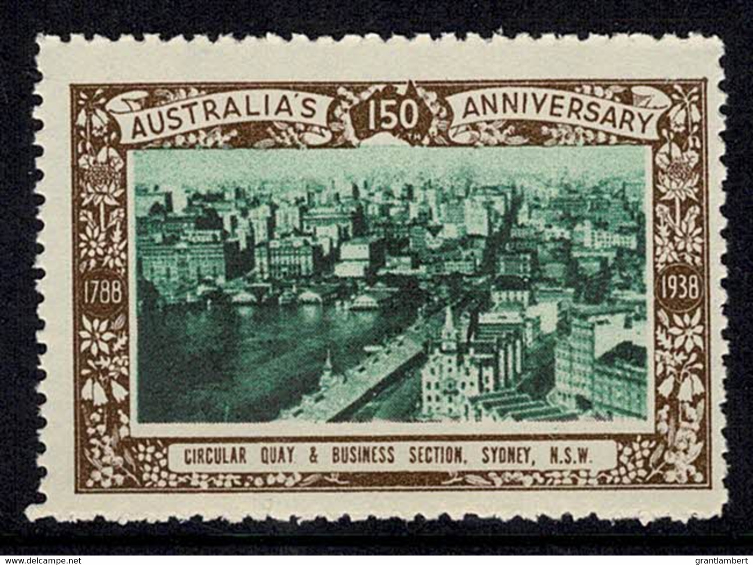 Australia 1938 Circular Quay & Business Section, Sydney - NSW 150th Anniversary Cinderella MNH - Werbemarken, Vignetten