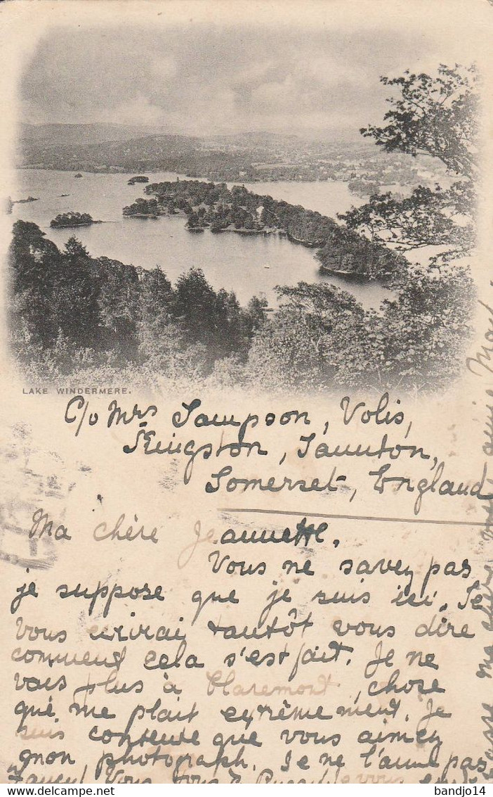 1901 - Lake  Windermere - Scan Recto- Verso - Windermere