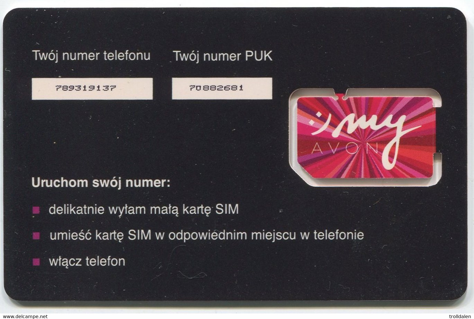 GSM Sim Card, My Avon - Polen