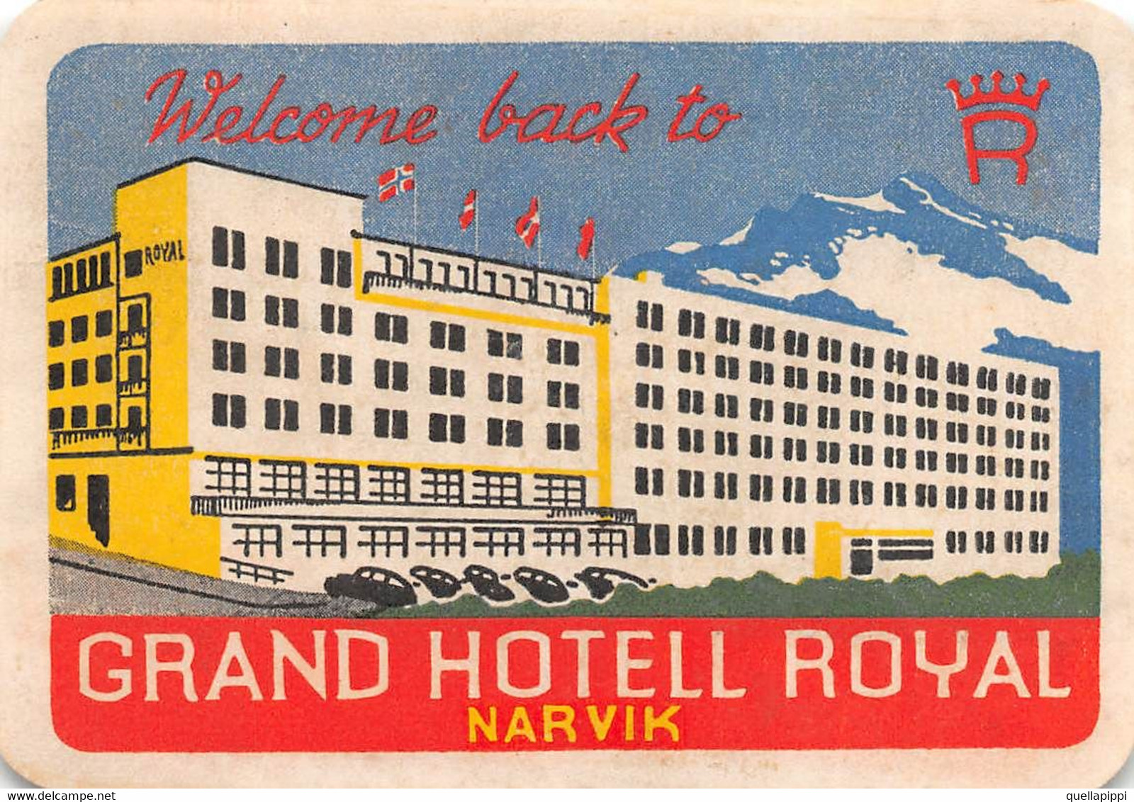 011138 "GRAND HOTEL ROYAL - NARVIK"  ANIMATA. ETICHETTA - Etiquettes D'hotels