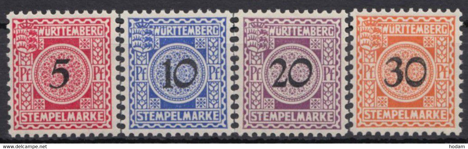 "Stempelmarken", 4 Versch. Werte, Bestens Erhalten, ** - Otros & Sin Clasificación