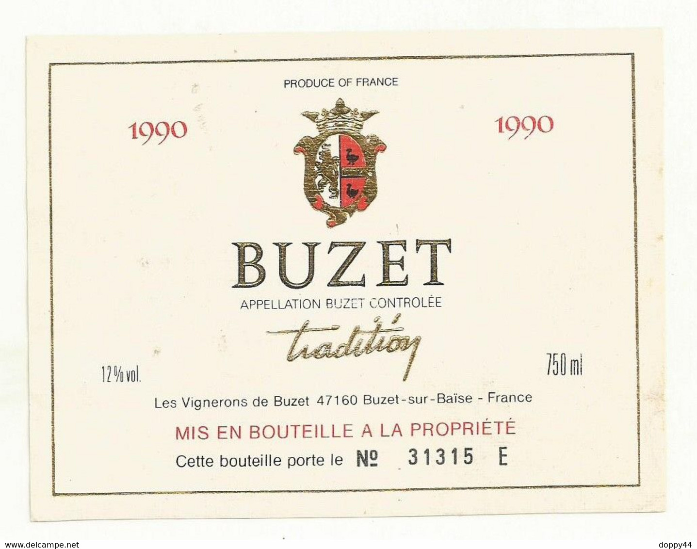 ETIQUETTE  VIN DU SUD OUEST    BUZET. - Languedoc-Roussillon