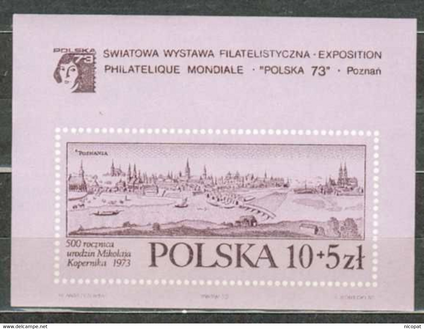 POLAND MNH ** Bloc 62 Exposition à POZNAN NICOLAS COPERNIC - Blocks & Kleinbögen