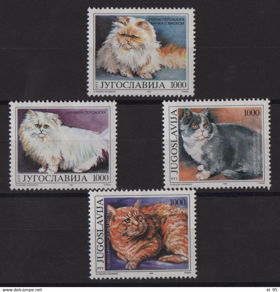 Yougoslavie - N°2408 + 2411 - Faune - Chats - Cote 10€ - * Neufs Avec Trace De Charniere - Unused Stamps