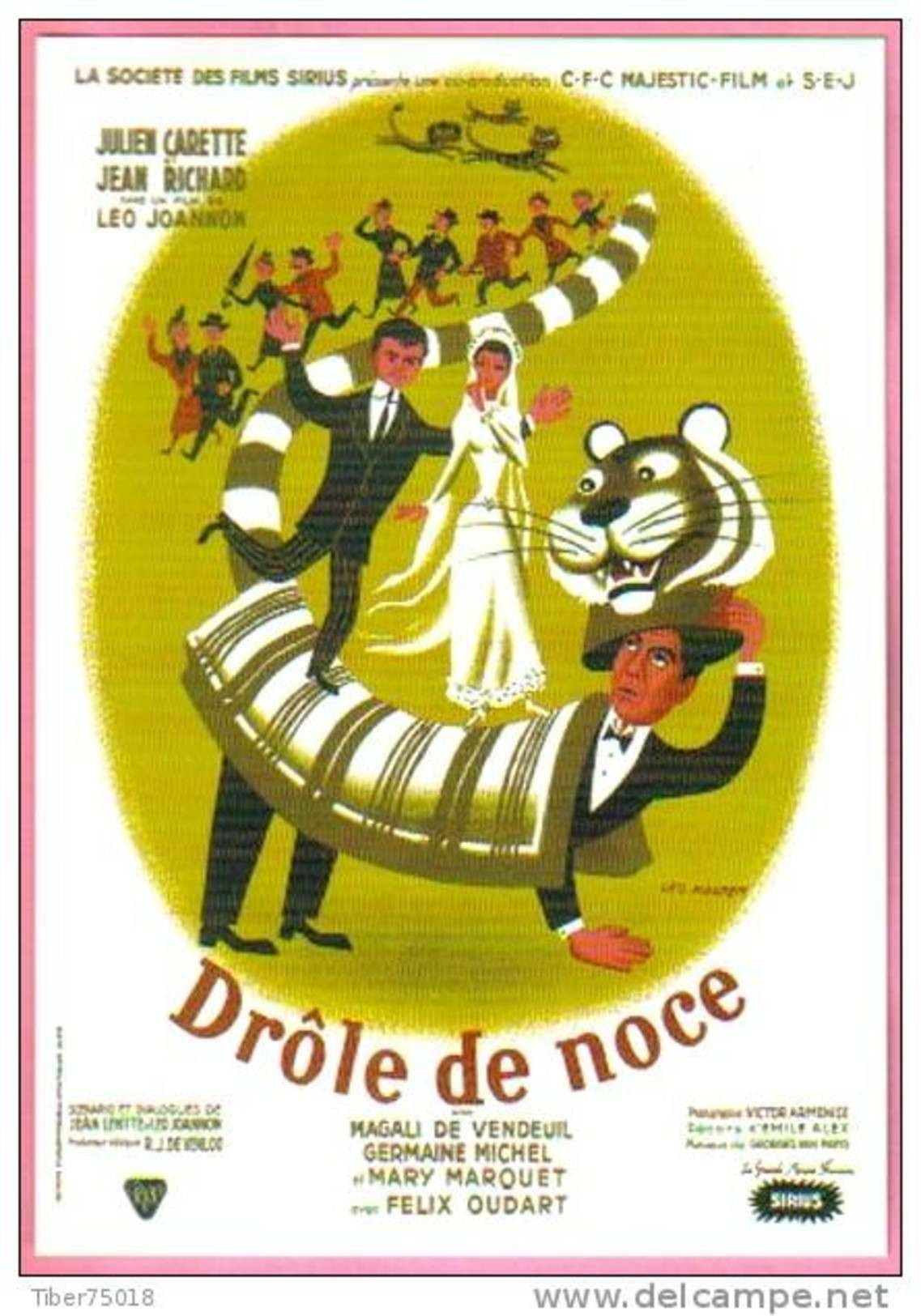 Carte Postale : Drôle De Noce (Julien Carette - Jean Richard) - Illustration Léo Kouper (affiche, Film, Cinéma) - Kouper