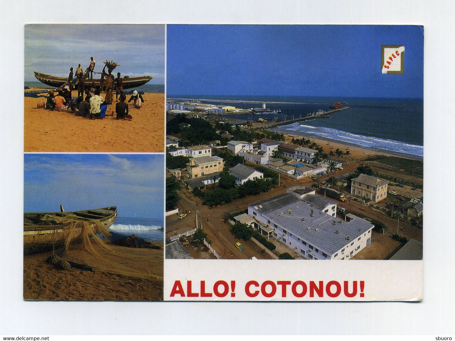 CP Béninoise Multivues Utilisée. Allô Cotonou. Bénin (ex-Dahomey) Photo Hazoumé, Editions SAPEC. Lire Description - Benin