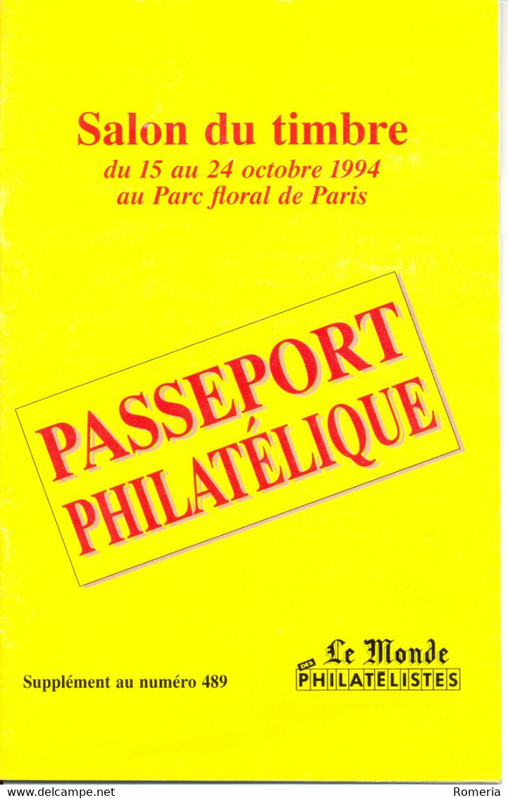 France - 1994 - Passeport Philatélique Salon Du Timbre - 15 Au 24 Octobre 1994 Parc Floral De Paris Nºs YT Sur Photos - Expositions Philatéliques