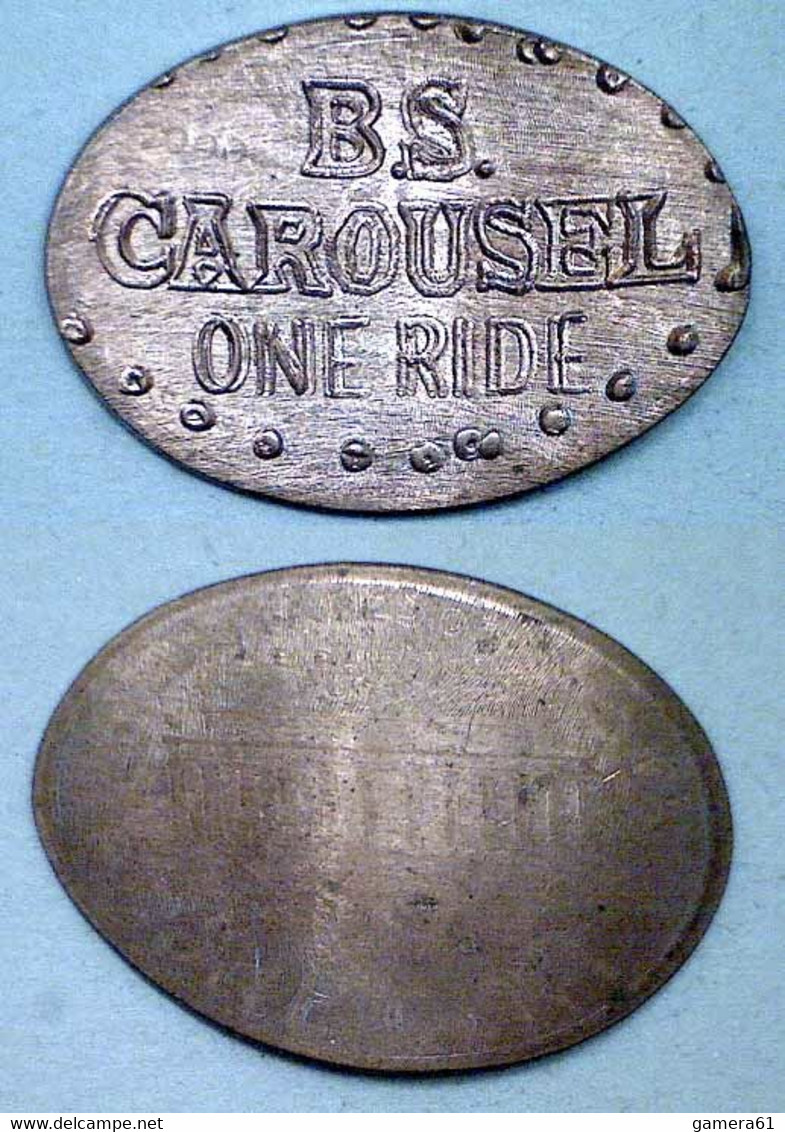 01166 GETTONE TOKEN JETON FICHA ELONGATED PENNNY CAROUSEL ONE RIDE - Souvenir-Medaille (elongated Coins)