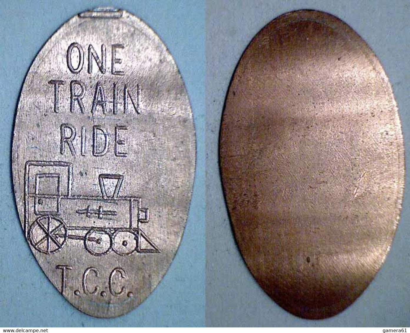 02135 GETTONE TOKEN JETON FICHA ELONGATED  ONE TRAIN RIDE  T.C.C. - Pièces écrasées (Elongated Coins)