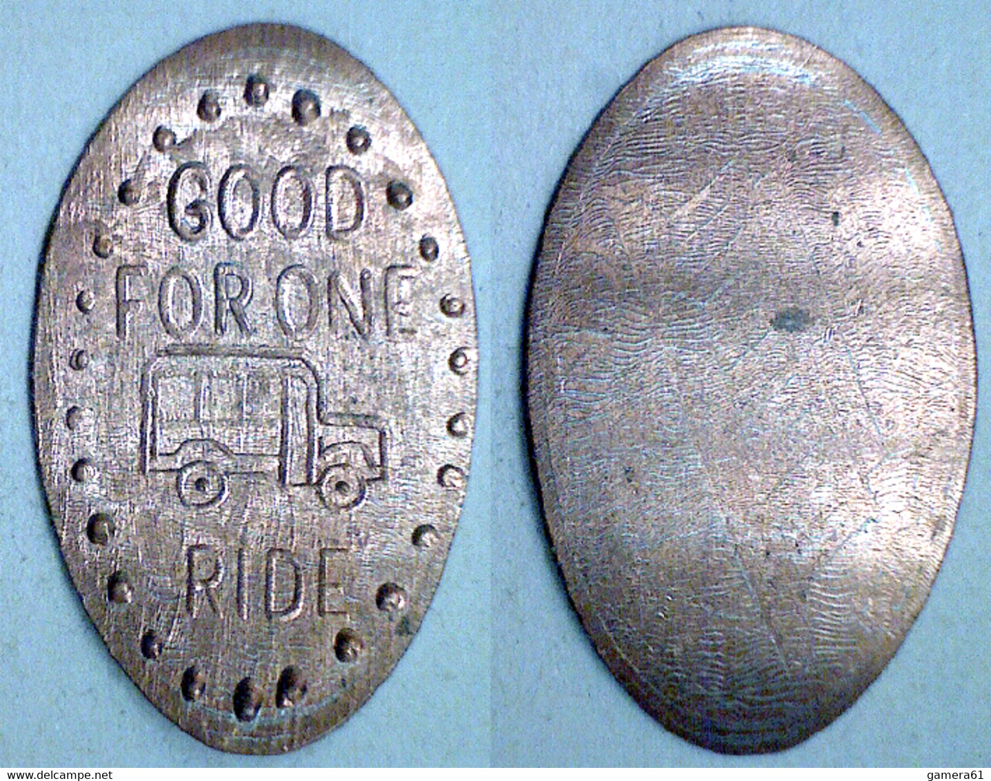 02262 GETTONE TOKEN JETON FICHA ELONGATED  GOOD FOR ONE RIDE - Pièces écrasées (Elongated Coins)