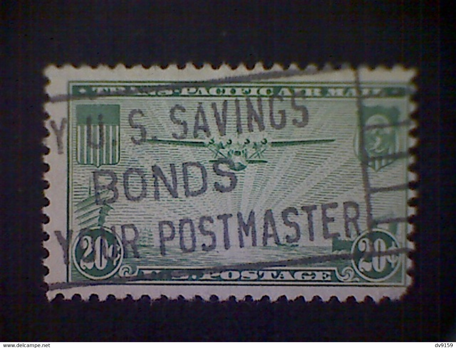 United States, Scott #C21, Used(o), 1937, China Clipper, 20¢, Green - 1a. 1918-1940 Used
