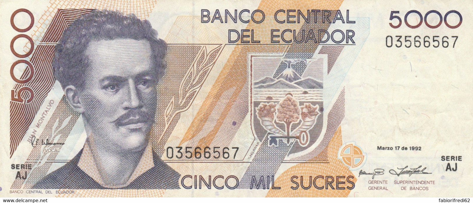 BANCONOTA ECUADOR 5000 SUCRES EF (ZX1359 - Ecuador