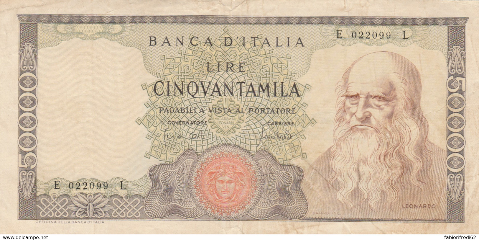 BANCONOTA 50000 LEONARDO 1970 ITALIA EF (ZX1467 - 50000 Lire