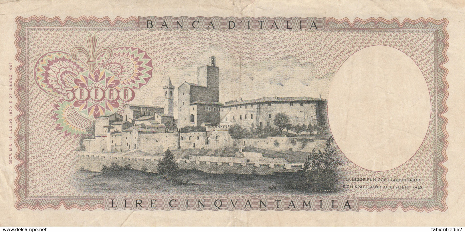 BANCONOTA 50000 LEONARDO 1970 ITALIA EF (ZX1467 - 50000 Lire