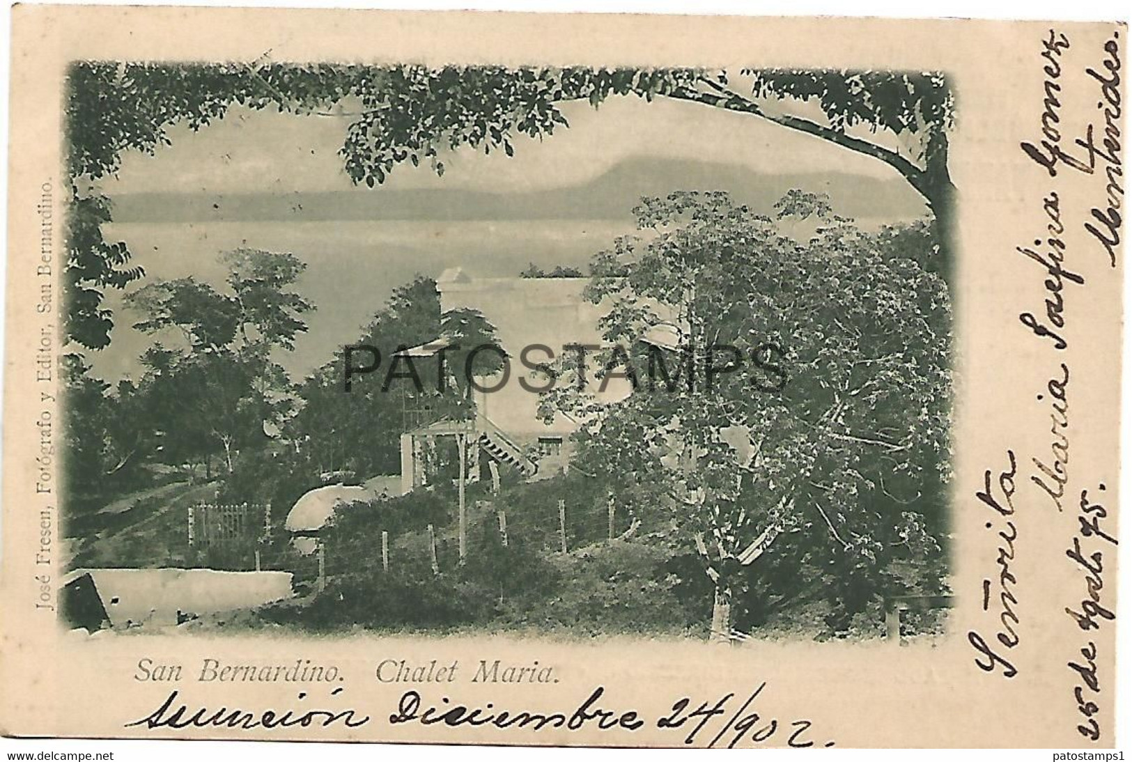 143007 PARAGUAY SAN BERNARDINO CHALET MARIA YEAR 1902 POSTAL POSTCARD - Paraguay