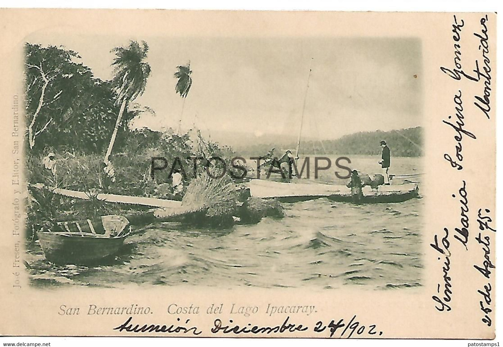 143010 PARAGUAY SAN BERNARDINO COSTA DEL LAGO IPACARAY YEAR 1902 POSTAL POSTCARD - Paraguay