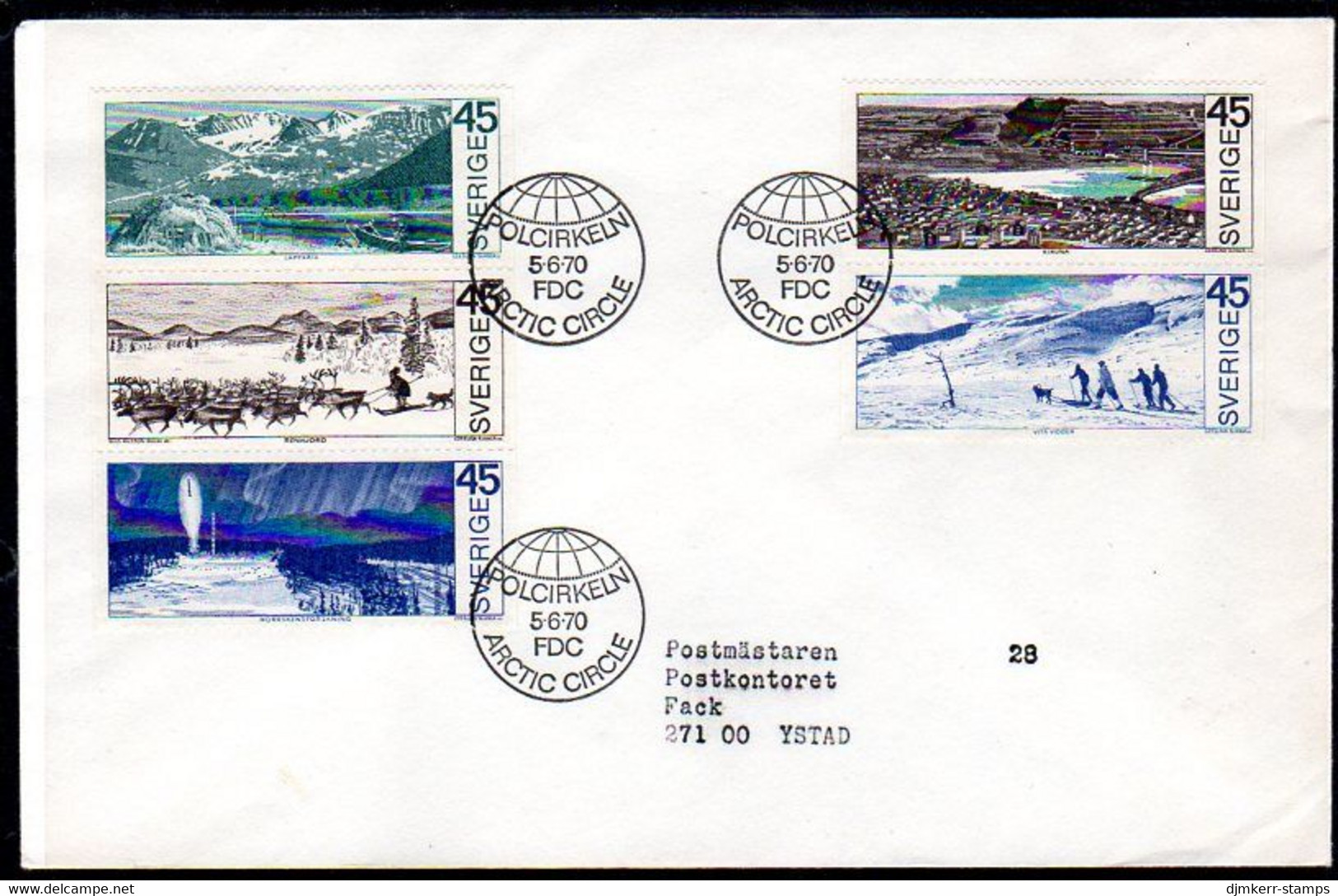 SWEDEN 1970 Tourism: Northern Sweden FDC.  Michel 676-80 - FDC