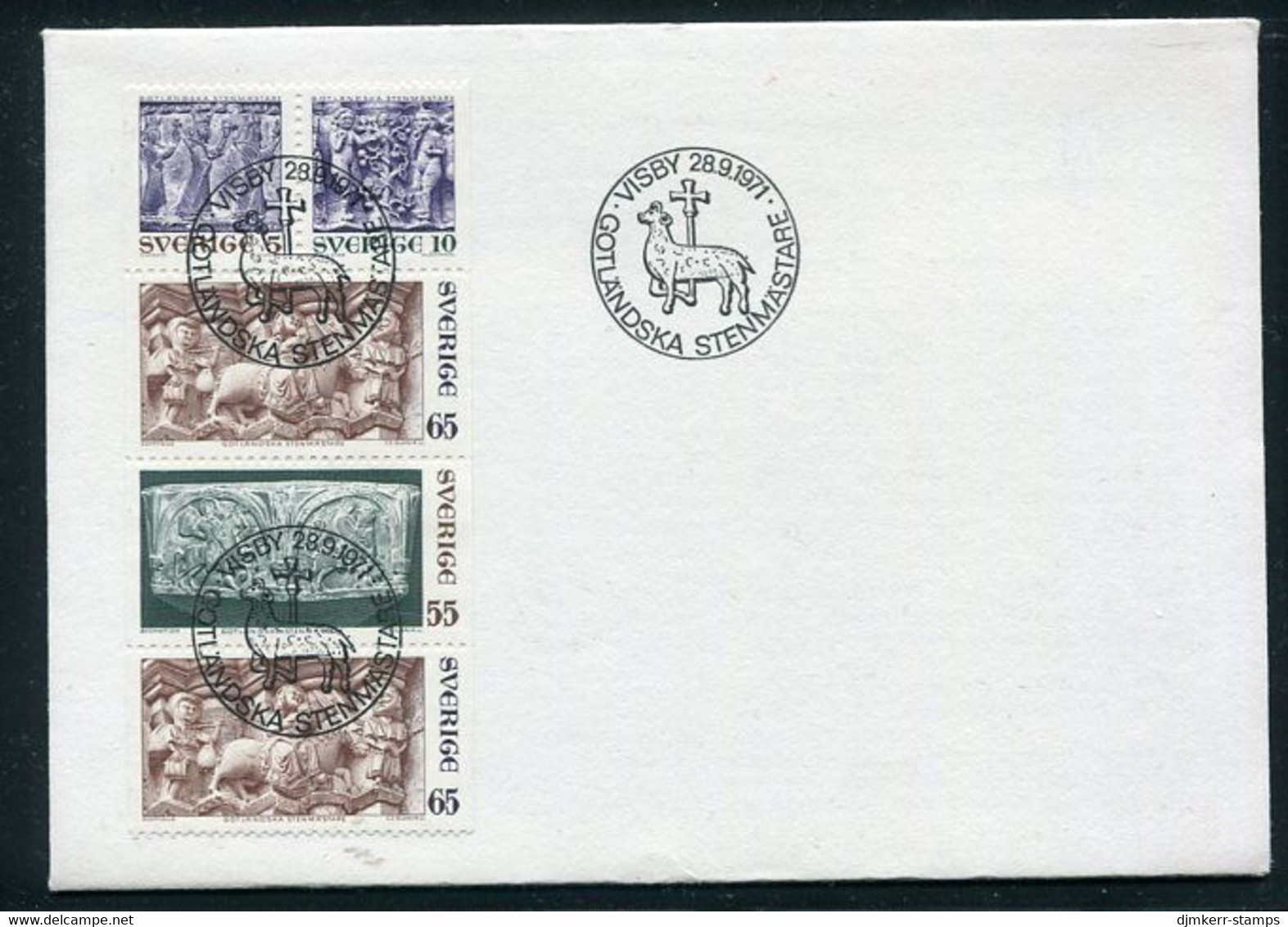 SWEDEN 1971 Gotland Stone Carvings FDC.  Michel 717-20 - FDC