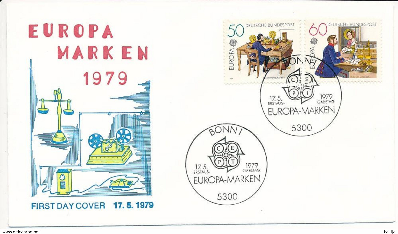 FDC Mi 1011-12 - 17 May 1979 - CEPT Europa / Postal Service, Telegraphy, Telegraph - Other & Unclassified