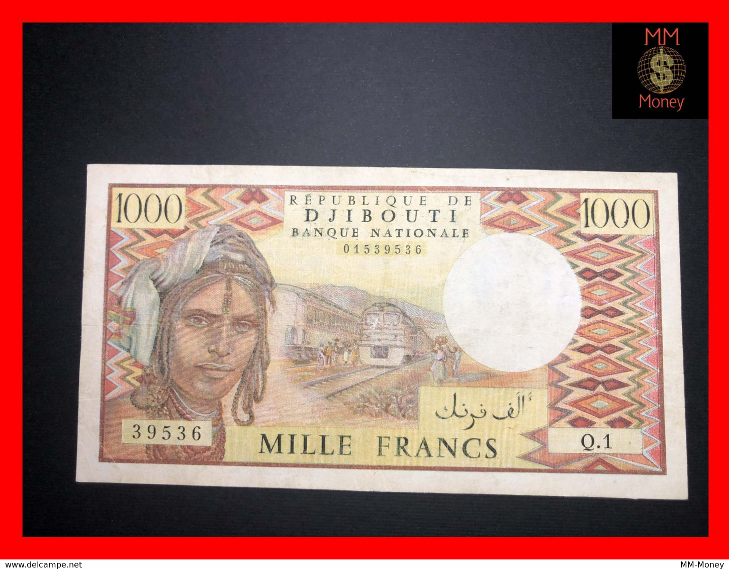 DJIBOUTI 1.000 1000 Francs   P. 37 A  No Signature   VF   [MM-Money] - Gibuti