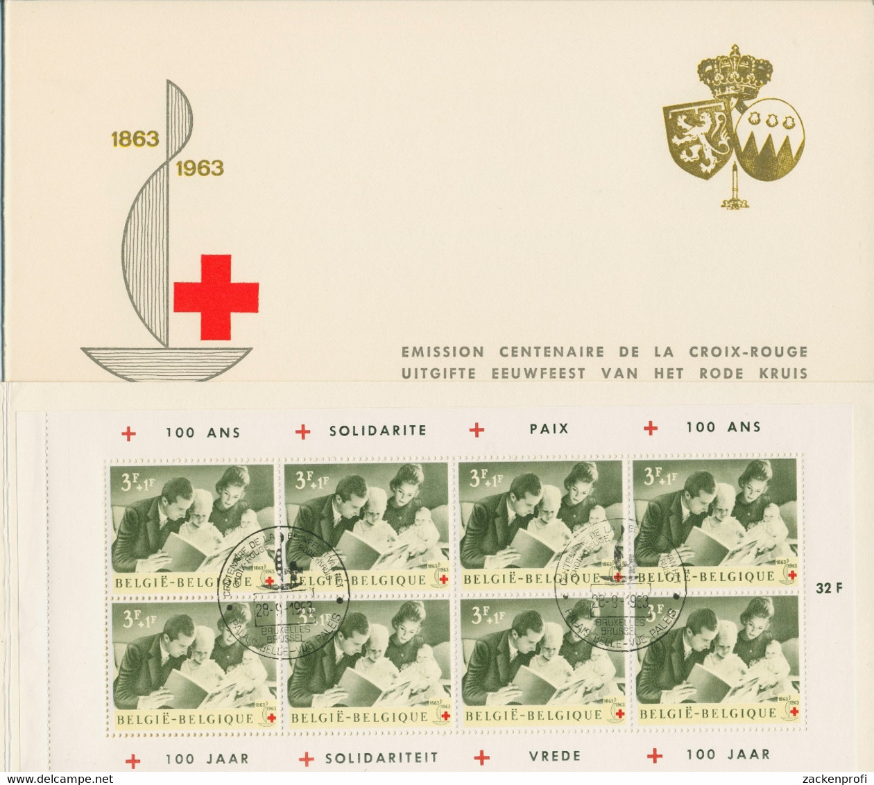 Belgien 1963 Int. Rotes Kreuz Markenheftchen 1327 MH Gestempelt (SG91628) - Ohne Zuordnung