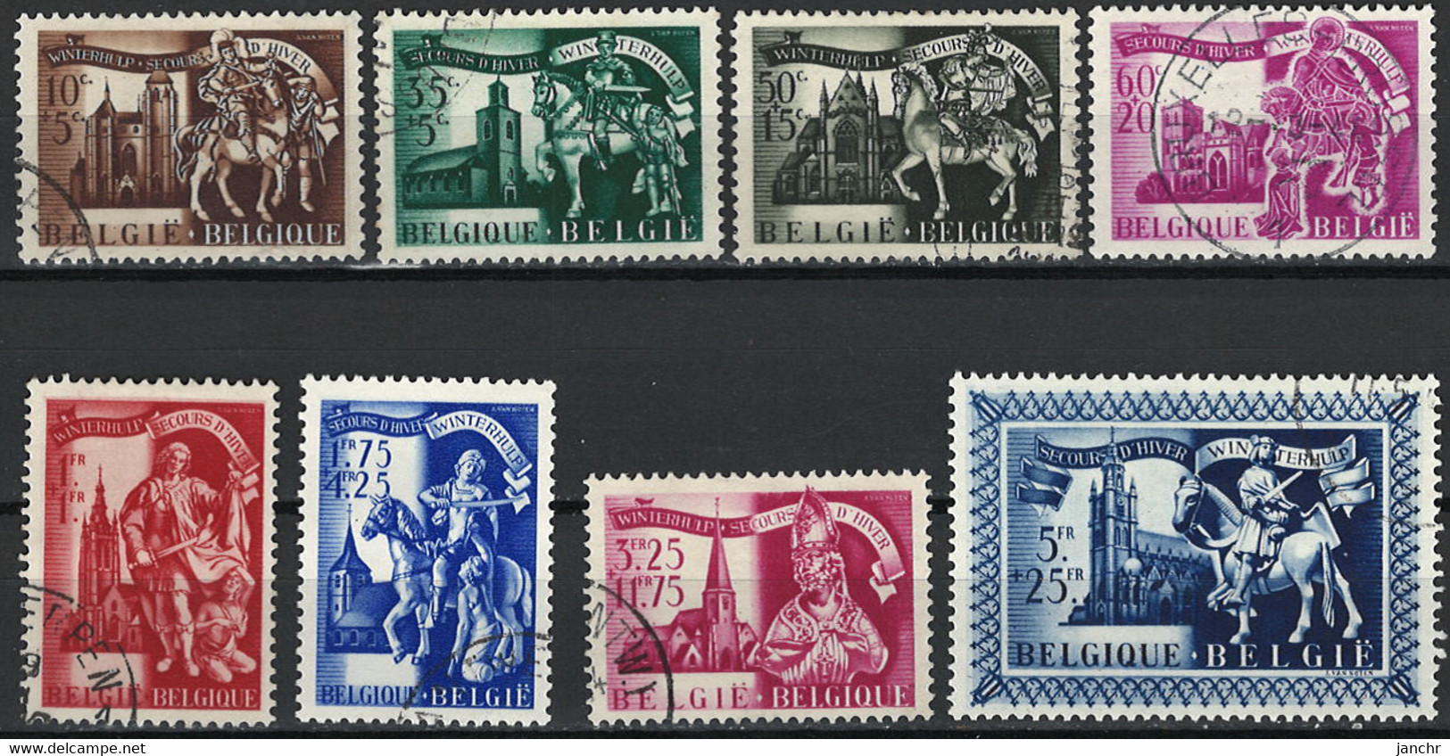 Belgien Belgium 1943. Mi 648-655, Used O - Usati