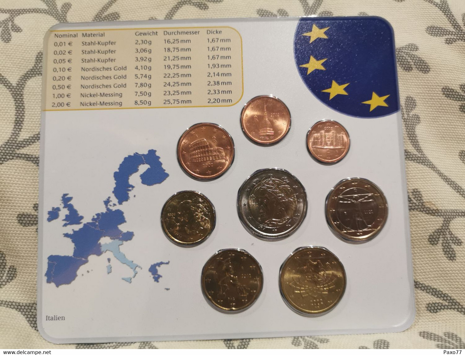 Monnaie, Italien  Euro-Münze 2002. Set Italia - Italia