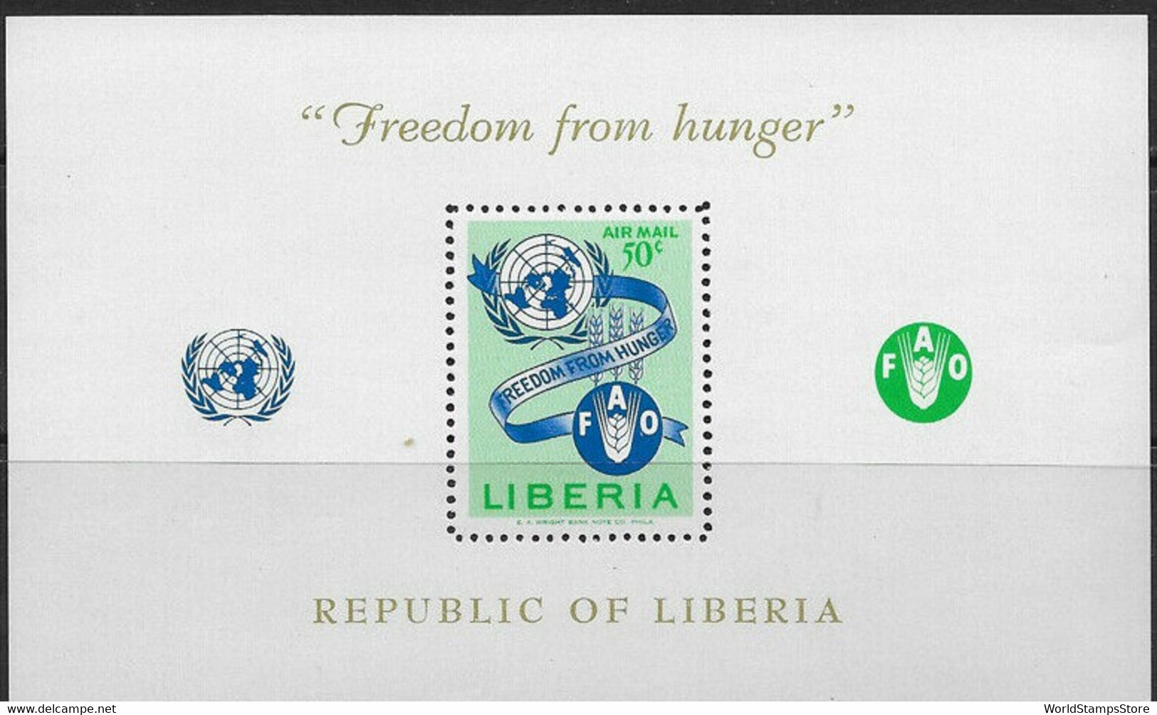Liberia 1963 Freedom From Hunger. FAO. S/S. MNH. VF. - Liberia