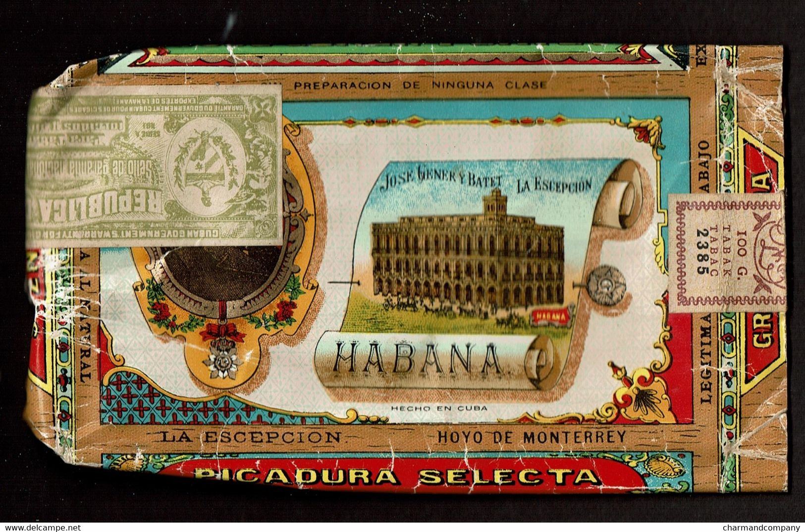 Ancien Paquet De Tabac - Vide - LA ESCEPCION / De José Gener Habana Cuba - 2 Scans - Empty Tobacco Boxes