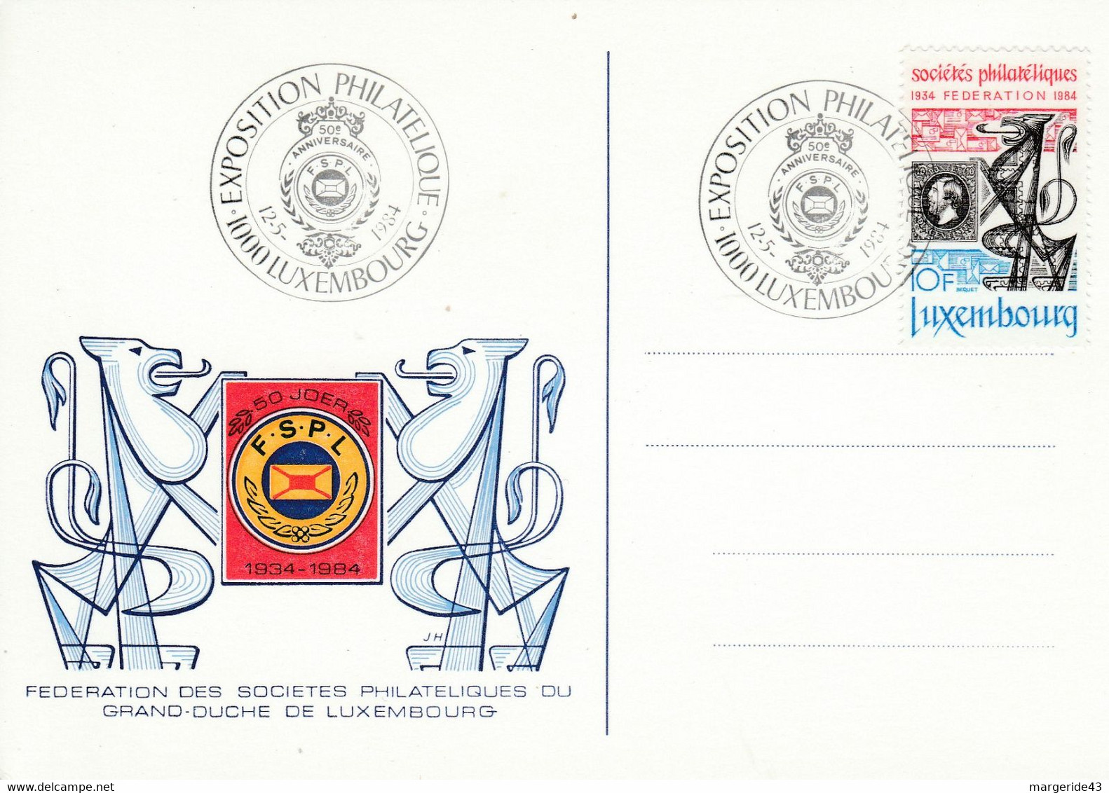 LUXEMBOURG EXPO PHILA 50 ANS FSPL 1984 - Frankeermachines (EMA)