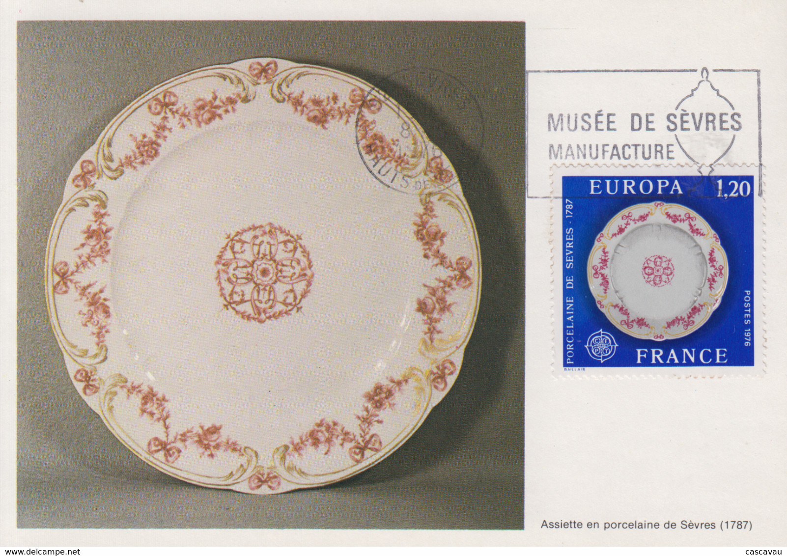 Carte  Maximum  Flamme  1er  Jour  FRANCE    EUROPA   Porcelaine  De  SEVRES  1976 - 1976