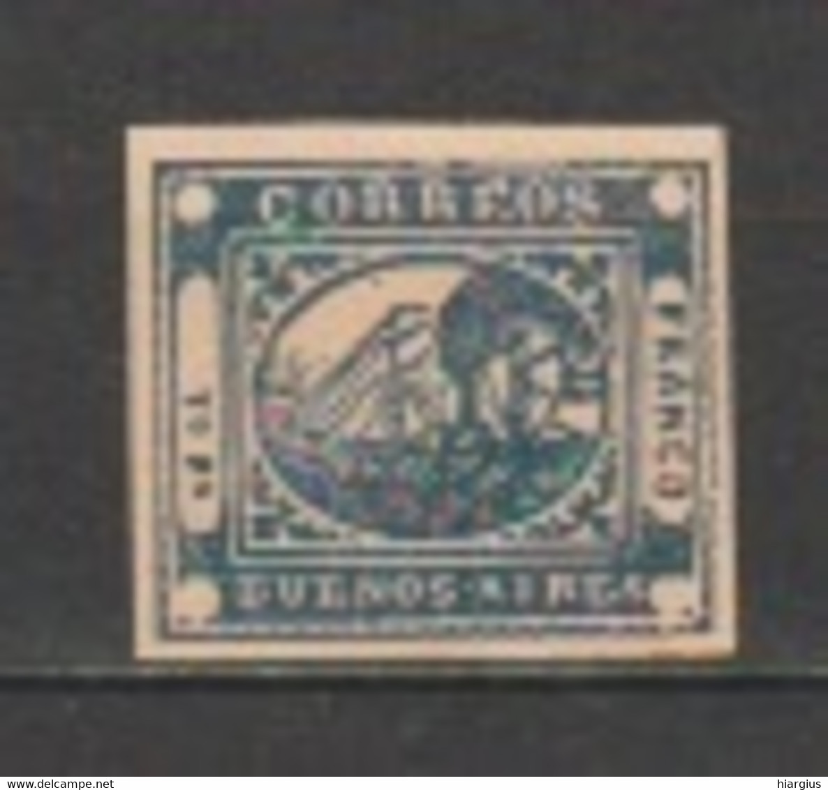 ARGENTINA- Buenos Aires- Scott # 8. -Catalog Value $ 600.00 - Buenos Aires (1858-1864)