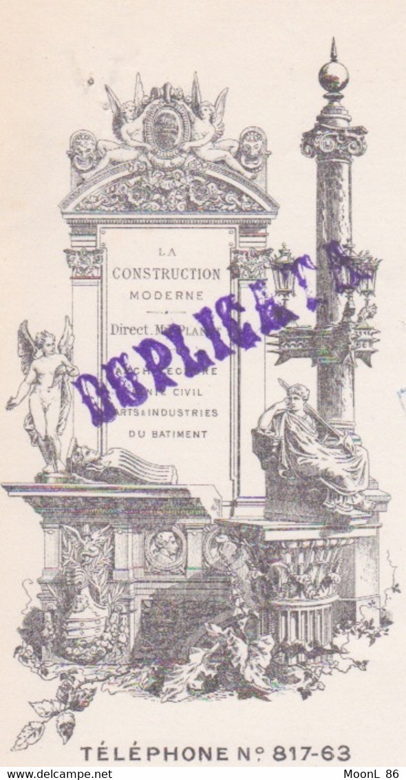 FACTURE - SERVICE DE LA PAPETERIE - LIBRAIRIE DE LA CONSTRUCTION MODERNE  RUE BONAPARTE PARIS 6° - - Imprimerie & Papeterie