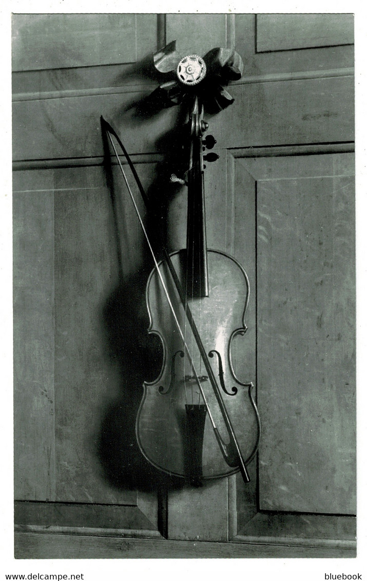 Ref 1399  - Photo Postcard - Violin In State Music Room Chatsworth House - Painted On Door - Derbyshire