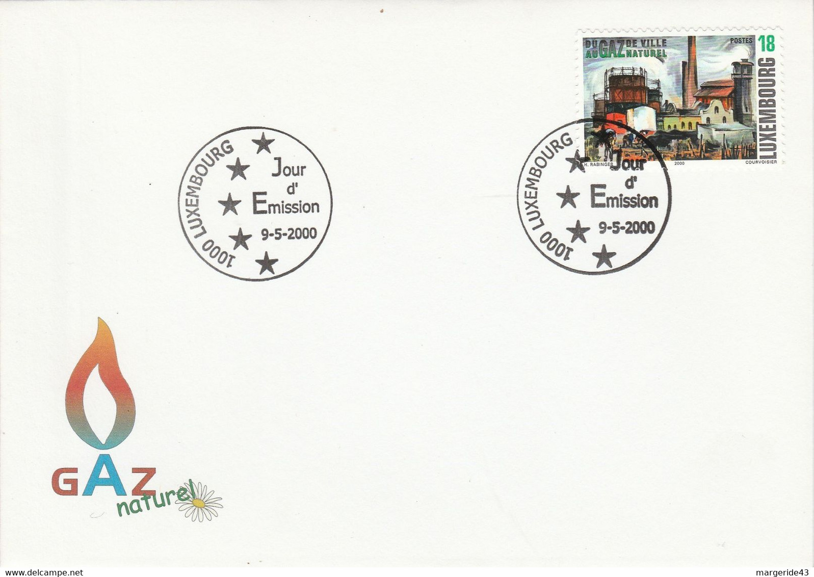 LUXEMBOURG FDC 2000 GAZ NATUREL - FDC