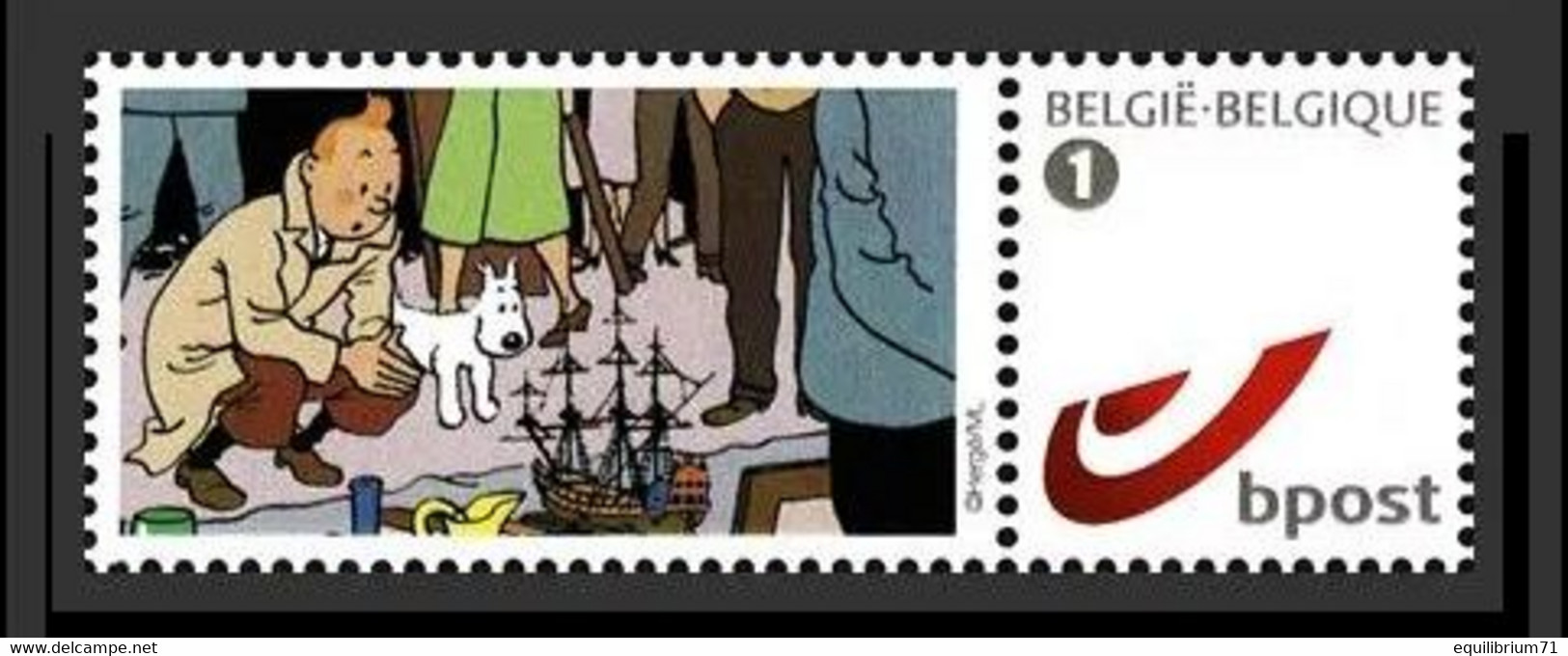 DUOSTAMP** / MYSTAMP**-  Tintin / Kuifje / Tim - Marine / (Hergé) - Philabédés (fumetti)