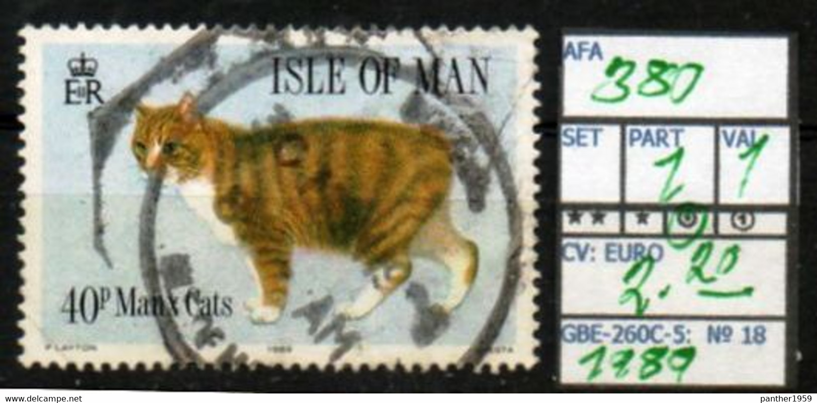 UNITED KINGDOM#:EUROPE# ISLE OF MAN#CATS#QUEEN ELIZABETH II# COMMEMORATIVE**# (GBE-260C-5) (18) - Other & Unclassified