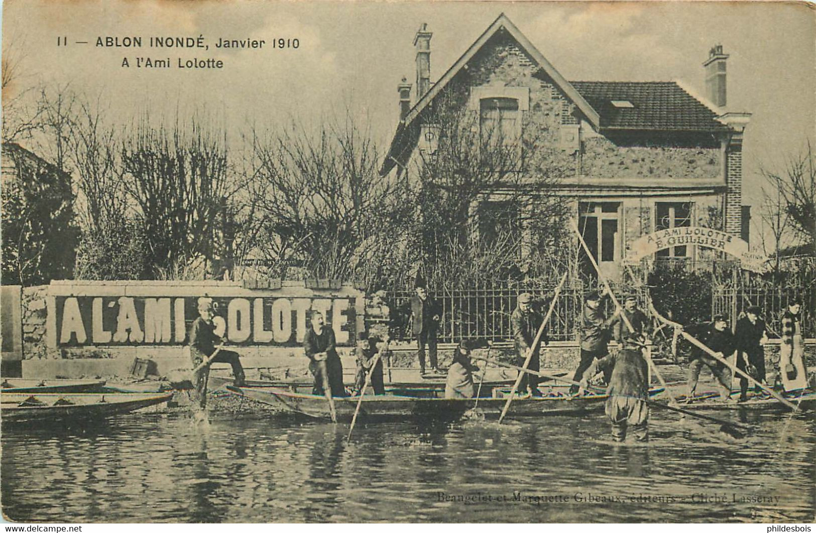 VAL DE MARNE  ABLON INONDE 1910   A L'Ami Lolotte - Ablon Sur Seine