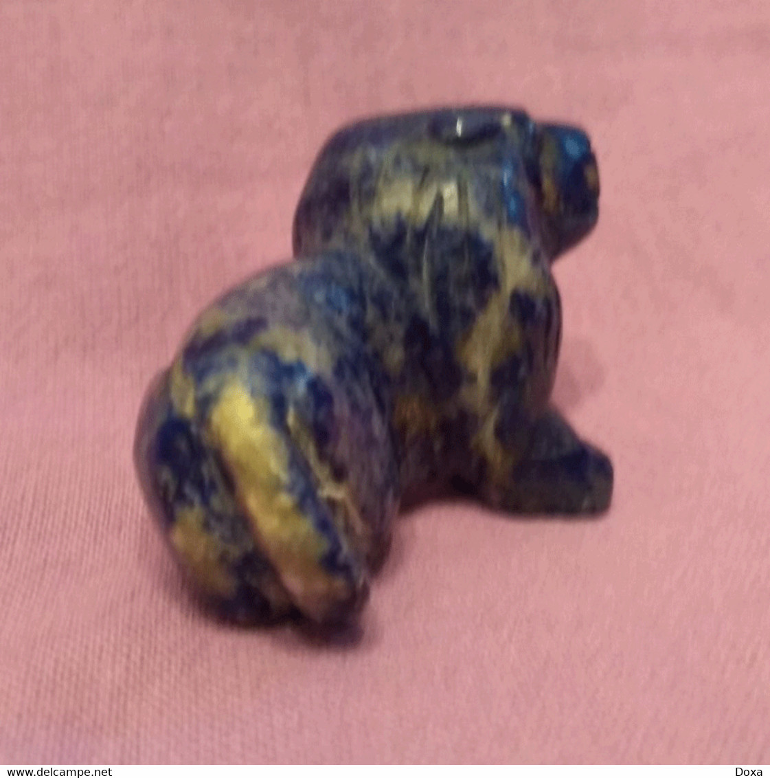 Vintage Figurine Lion, Lapis Lazuli - Lapis-lazuli