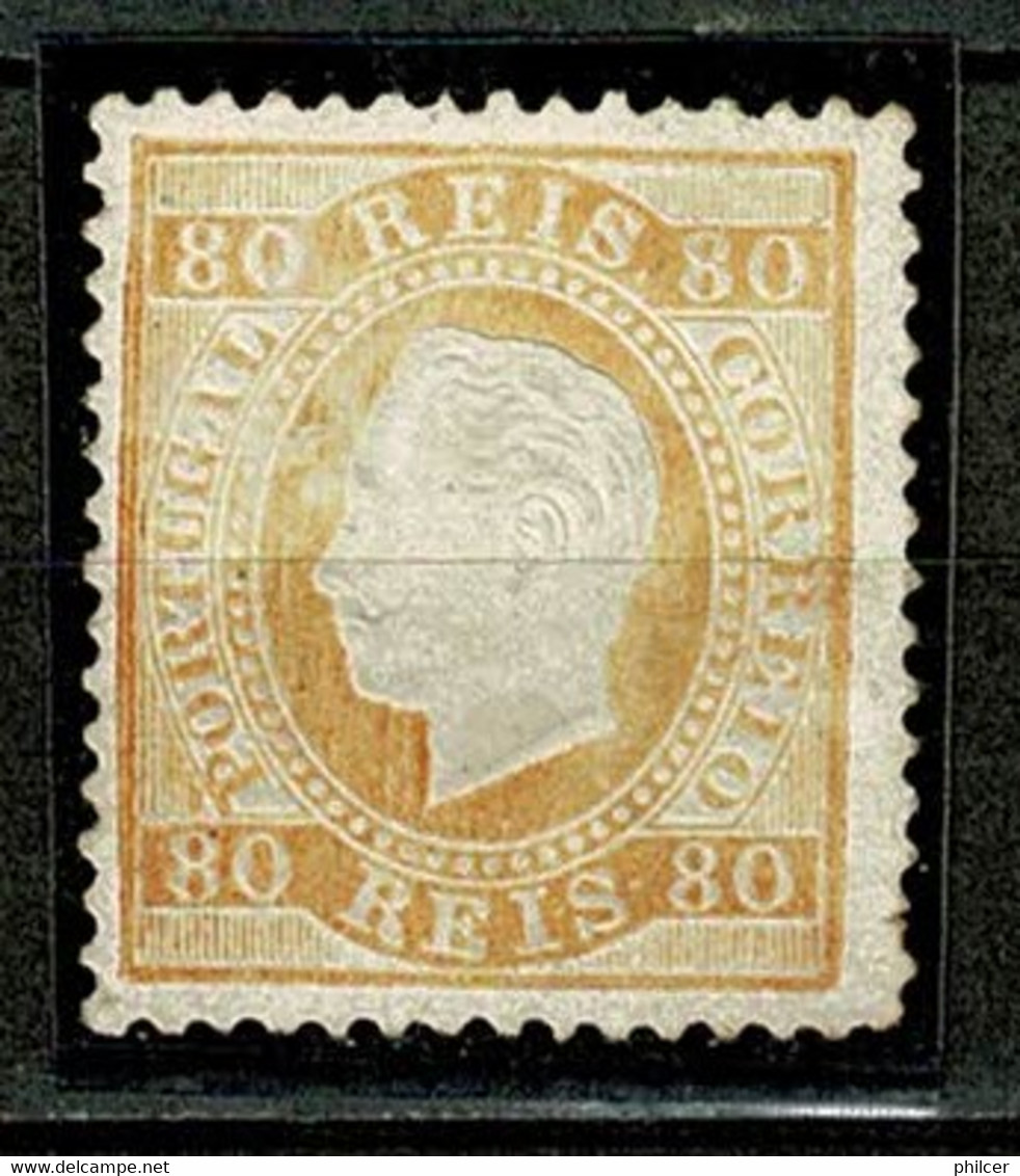 Portugal, 1870/6, # 42 Dent. 12 1/2, Tipo II, Papel Porcelana, MNG - Ongebruikt