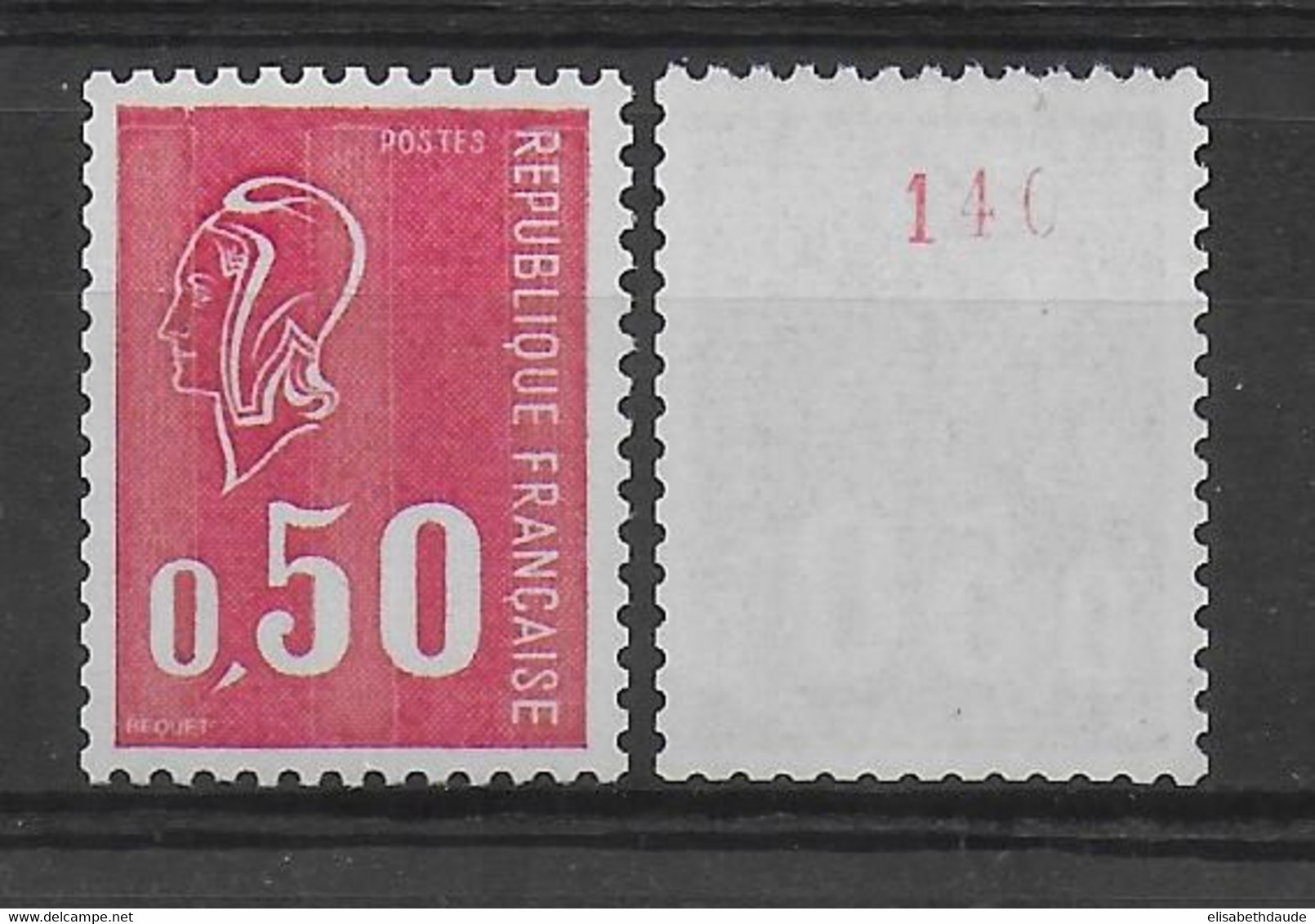 MARIANNE De BEQUET - ROULETTE N° ROUGE - YVERT 1664e 3 BANDES PHOSPHORE - COTE = 25 EUR - Coil Stamps