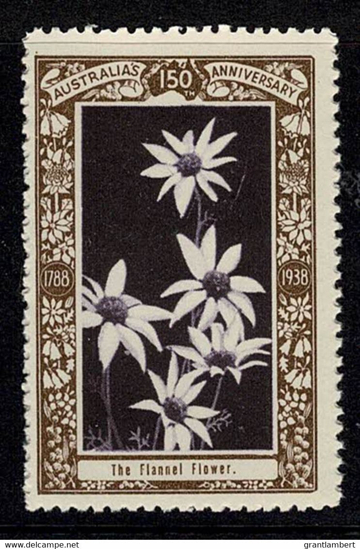 Australia 1938 The Flannel Flower - NSW 150th Anniversary Cinderella MNH - Cinderellas