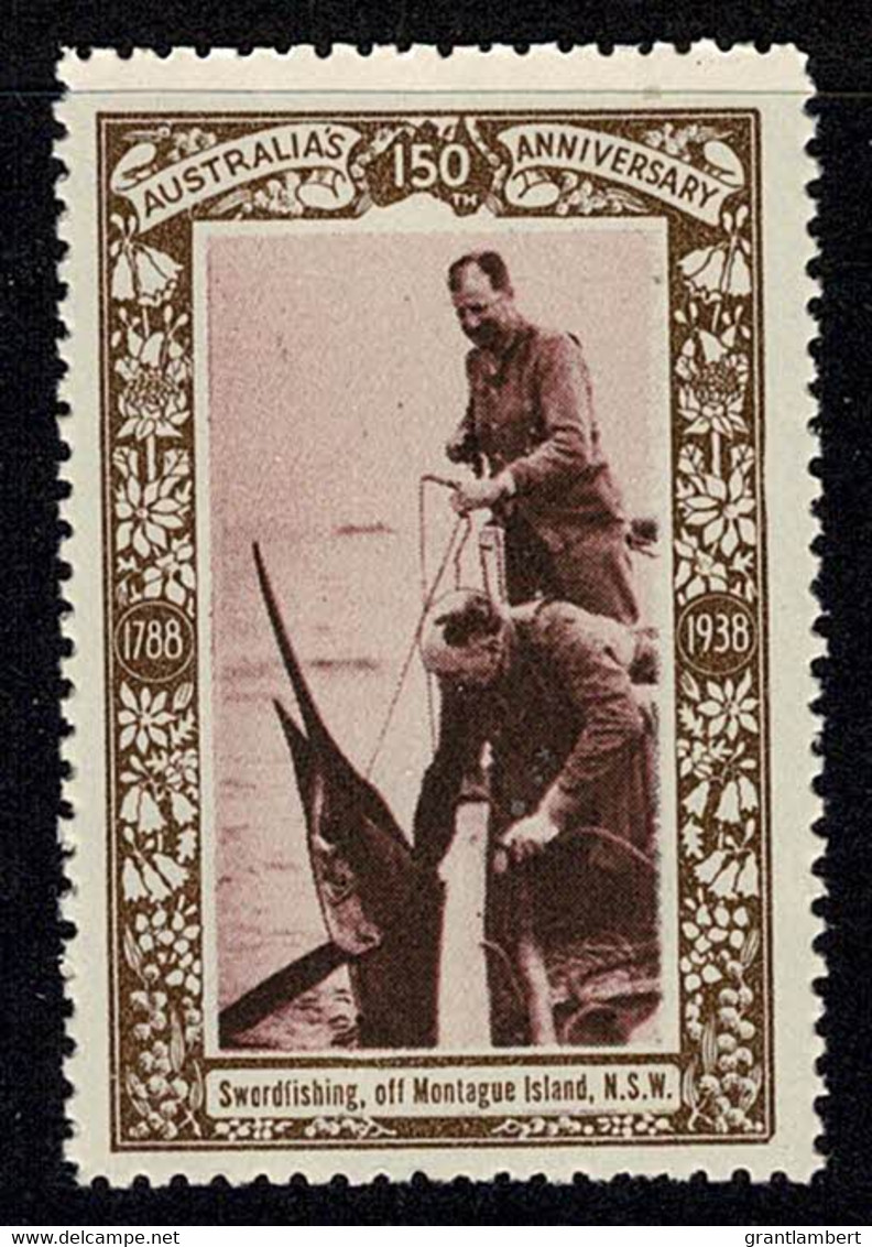 Australia 1938 Swordfishing Off Montague Island - NSW 150th Anniversary Cinderella MNH - Cinderelas