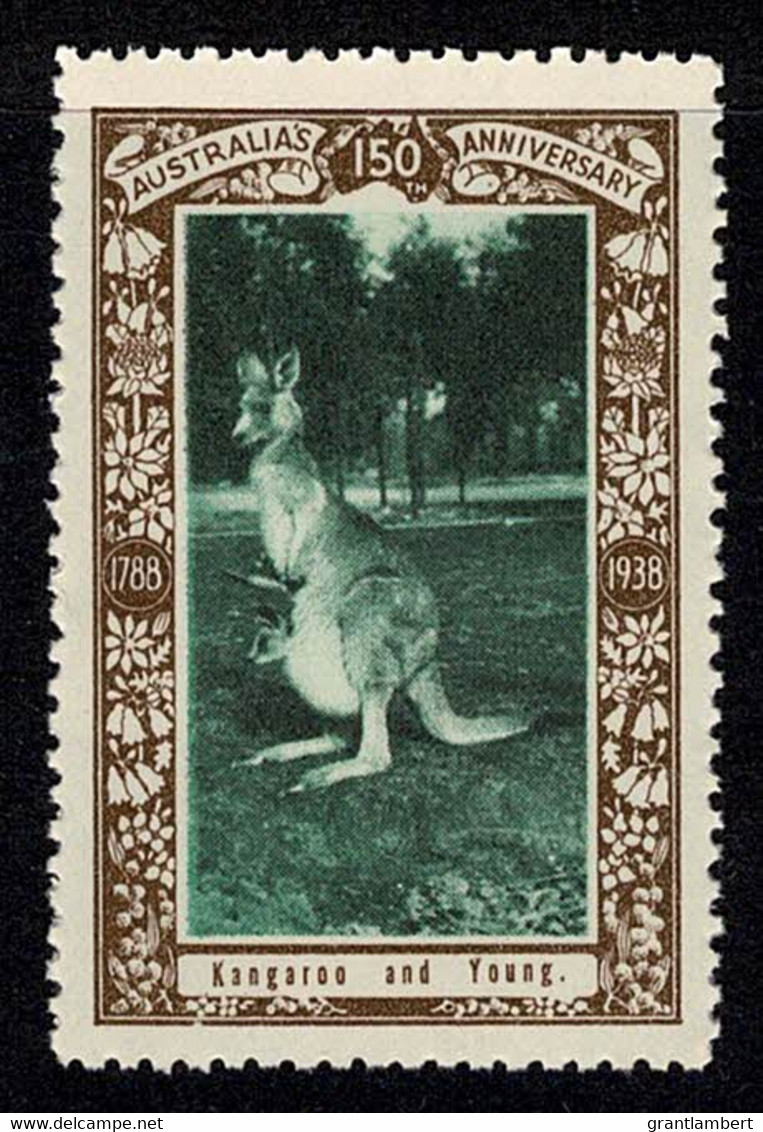Australia 1938  Kangaroo & Young - NSW 150th Anniversary Cinderella MNH - Werbemarken, Vignetten
