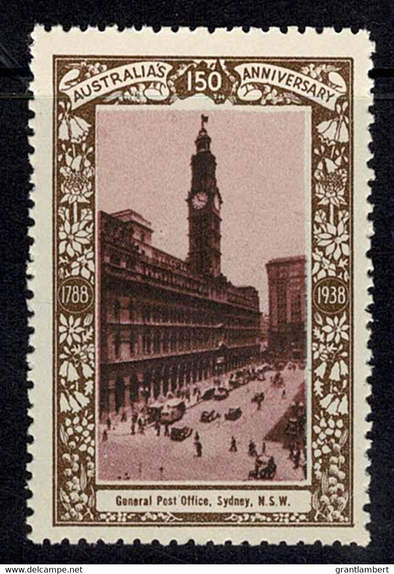 Australia 1938 General Post Office, Sydney - NSW 150th Anniversary Cinderella MNH - Werbemarken, Vignetten
