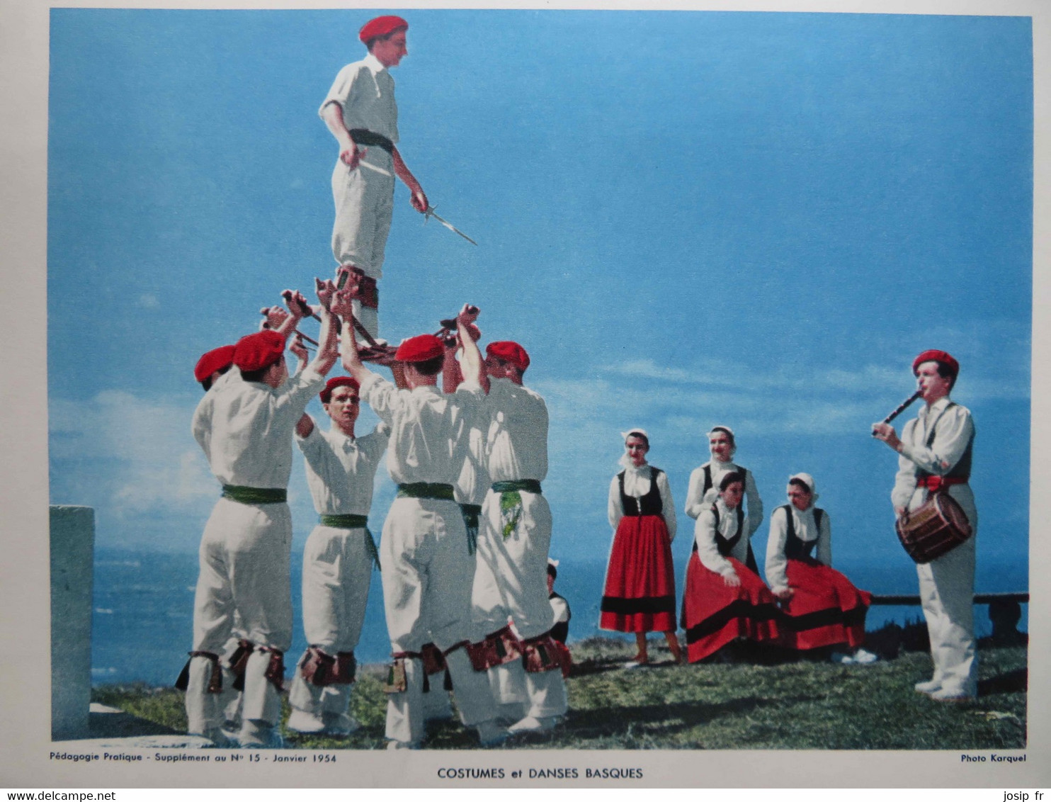 GRANDE PHOTO : PAYS BASQUE : COSTUMES TRADITIONNELS- 1954- - Baskenland