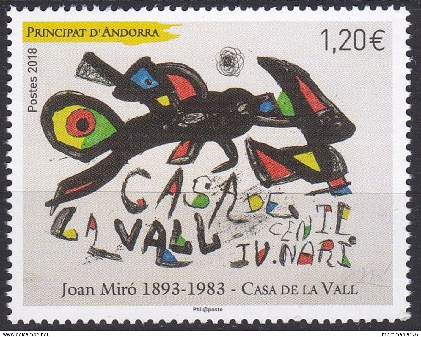 Andorre Français T U C 2018 YF 812 Neuf - Unused Stamps
