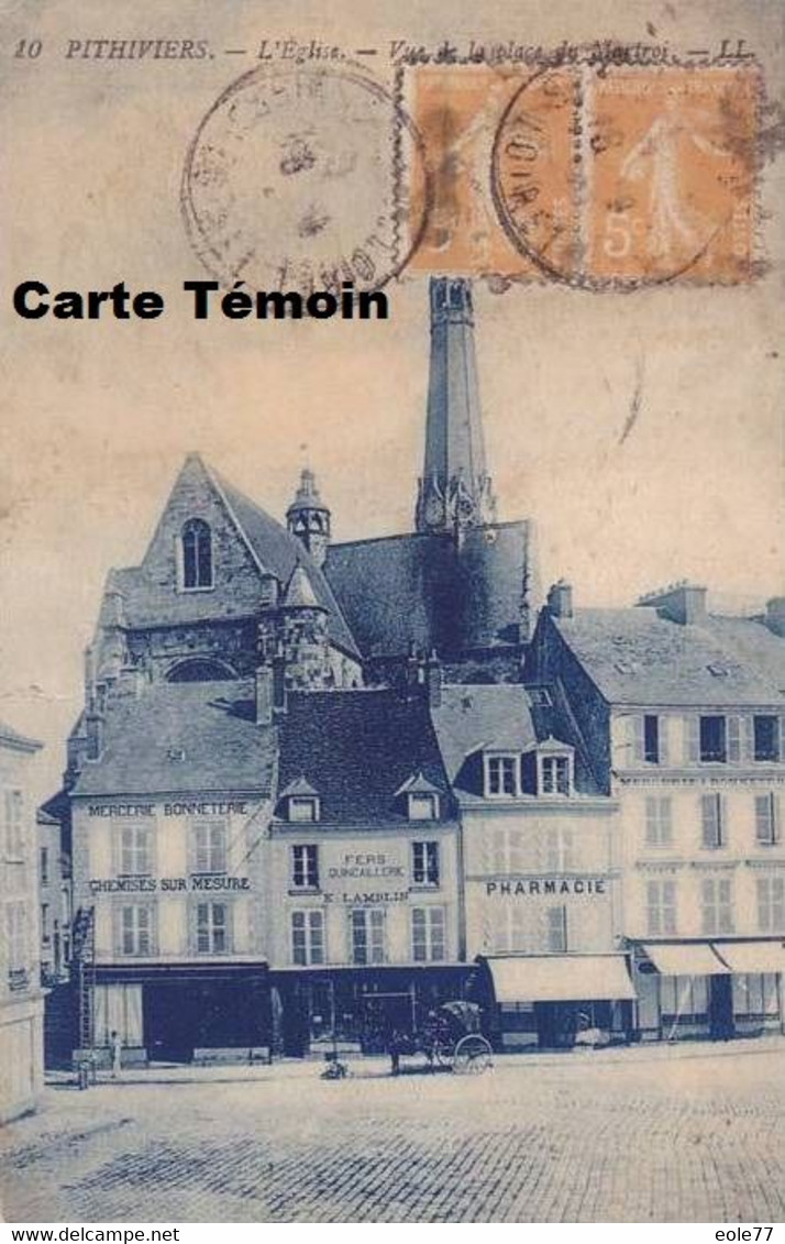 45 - Carte Photo - PITHIVIERS - NOUVELLES GALERIES - Place Du Martroi - Devanture - Proche Magasin LAMBLIN - Pithiviers